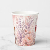 Pinsel & Sprudelrosa Wasserfarbe Paint & Sip Pappbecher (Rechts)