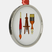 Pinsel und Art Easel Ornament Aus Metall (Rechts)
