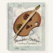 Pinsel und Farbpalette Notizblock (Vorderseite)