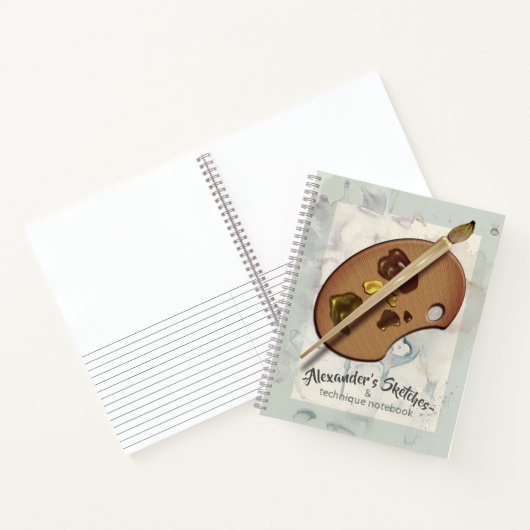 Pinsel und Farbpalette Notizblock (Innenseite)