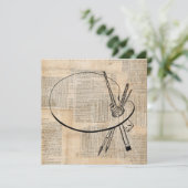 Pinsel und Farbpalette Vintage Kunst Feiertagskarte (Stehend Vorderseite)