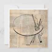 Pinsel und Farbpalette Vintage Kunst Feiertagskarte (Rückseite)