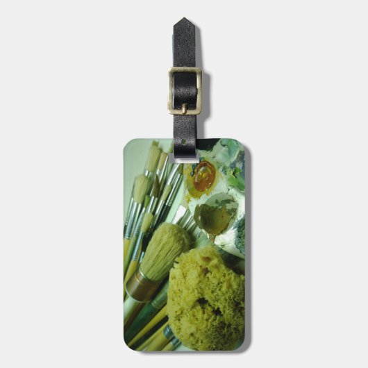 Pinsel und Pinsel Gepäckanhänger (Vorderseite vertikal)