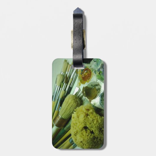 Pinsel und Pinsel Gepäckanhänger (Rückseite vertikal)