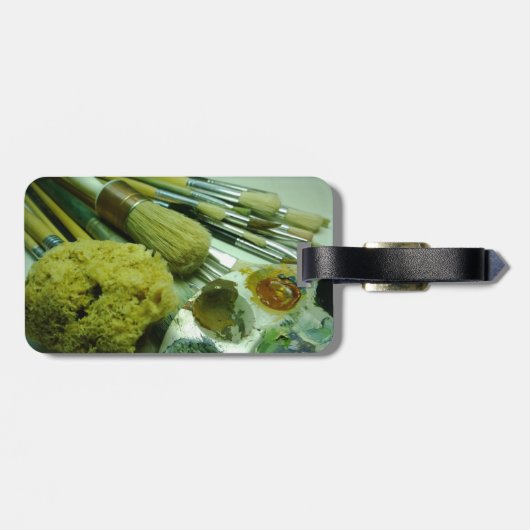 Pinsel und Pinsel Gepäckanhänger (Rückseite horizontal)