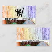 Pinsel und Pinsel | Künstlerische Textur Visitenkarte (Vorne/Hinten)