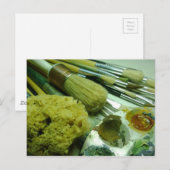 Pinsel und Pinsel Postkarte (Vorne/Hinten)