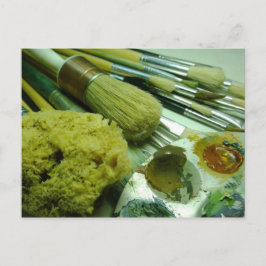 Pinsel und Pinsel Postkarte