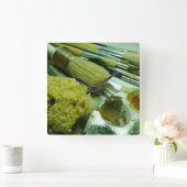 Pinsel und Pinsel Quadratische Wanduhr (Zuhause)