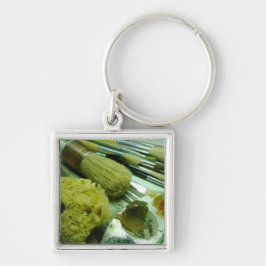 Pinsel und Pinsel Schlüsselanhänger