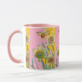 Pinsel Wasserfarbe Gelb Rosa Blüte Tasse (Links)