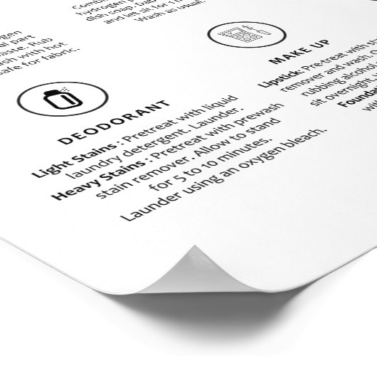 Pinsel zum Entfernen von Wäschesymbole Leitfaden P Poster (Ecke)