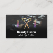 Pinsel zusammenstellen | Salon-Scheren-Logo Terminkarte (Vorderseite)