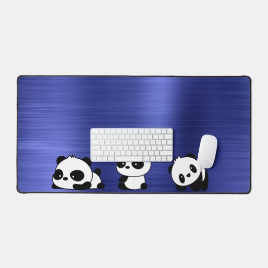 Pinselblau mit Panda Schreibtischunterlage (Tastatur & Maus)