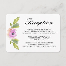 Pinselblüten | Hochzeitsempfang Begleitkarte