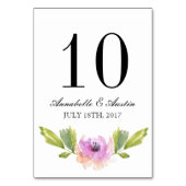 Pinselblüten | Hochzeitskarte für Wasserfarben Tischnummer (Rückseite)