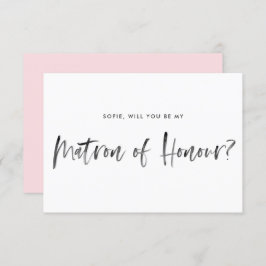 Pinselbriefe pink sein meine Ehrenmatrone Einladung