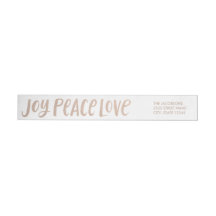 Pinselbuchstaben Rose Gold Wrap-Around-Etiketten