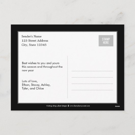 Pinselcharm Holiday Foto-Karte Postkarte (Rückseite)