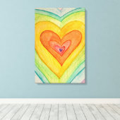 Pinseldrucke für Regenbogenfarben (Mittel) Leinwanddruck (Insitu (Holzboden))