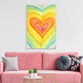 Pinseldrucke für Regenbogenfarben (Mittel) Leinwanddruck (Insitu (Wohnzimmer))