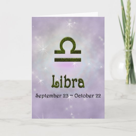 Pinselfarbe Libra Zodiac Astrologisches Zeichen Karte (Vorderseite)
