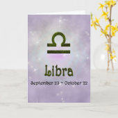 Pinselfarbe Libra Zodiac Astrologisches Zeichen Karte (Gelbe Blume)