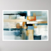 Pinselfarben Pinselstriche abstrakte geometrische  Poster (Vorne)