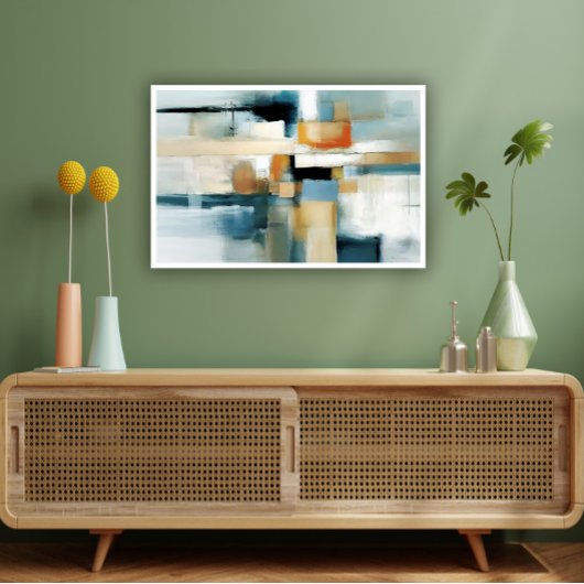 Pinselfarben Pinselstriche abstrakte geometrische Poster