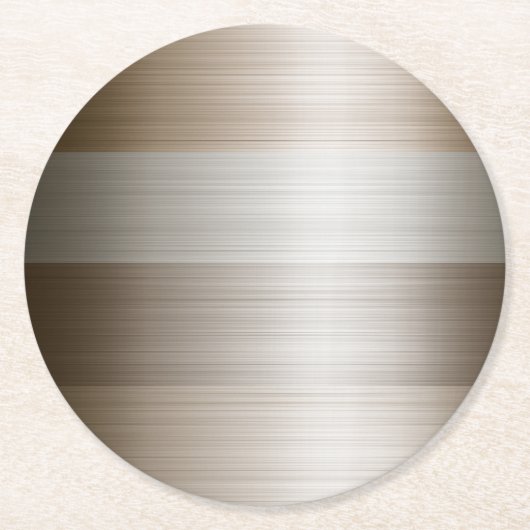 Pinselförmige Bronzeblocke aus gemischtem Metall Runder Pappuntersetzer (Vorderseite)