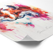 Pinselfox drucken & herunterladen poster (Ecke)