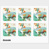 Pinselfuchs oder Shiba Inu Quadratischer Aufkleber (Blatt)