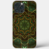 Pinselgealterter, bräunlich blauer Kaleidoskop Case-Mate iPhone Hülle (Rückseite)