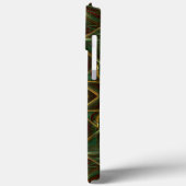 Pinselgealterter, bräunlich blauer Kaleidoskop Case-Mate iPhone Hülle (Rückseite / Links)