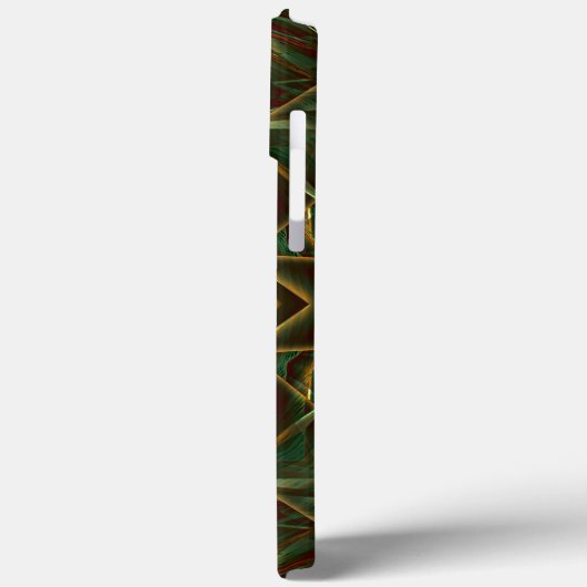 Pinselgealterter, bräunlich blauer Kaleidoskop Case-Mate iPhone Hülle (Rückseite / Links)