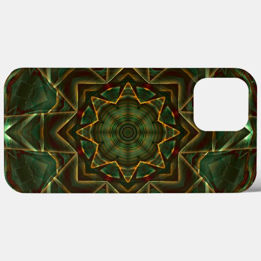 Pinselgealterter, bräunlich blauer Kaleidoskop Case-Mate iPhone Hülle (Rückseite (Horizontal))