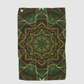 Pinselgealterter, bräunlich blauer Kaleidoskop Golfhandtuch (Vorderseite)