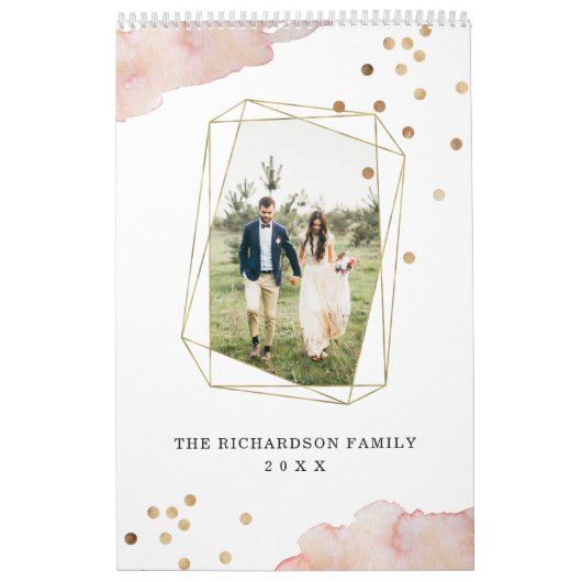 Pinselgeometrie | Trendfarbenes Wasser und Foto Kalender (Titelbild)