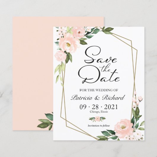 Pinselgeometrischer Rahmen Save the Date (Vorne/Hinten)