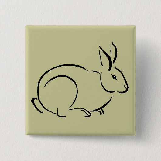 Pinselhase Button (Vorderseite)