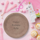 Pinselige Imitate Wäsche (Leinenlook) Pappteller (Party)