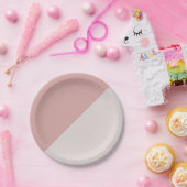 Pinselige Rose Pinselpinke geometrische Farbblöcke Pappteller (Party)