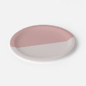 Pinselige Rose Pinselpinke geometrische Farbblöcke Pappteller (Schrägansicht)