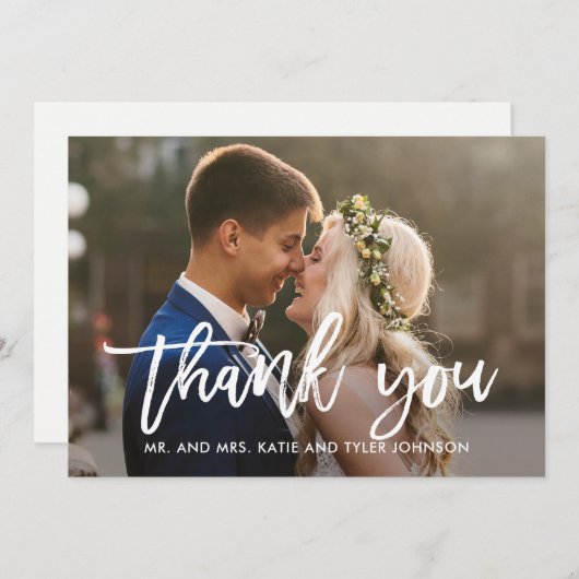 Pinselkalligrafie EDITABLE FARBE Dankeschön Karte (Vorne/Hinten)