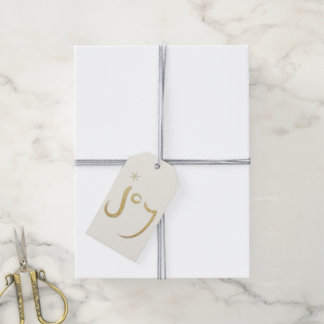 Pinselkalligrafie Joy Gold Glitzer Chic Holiday Geschenkanhänger