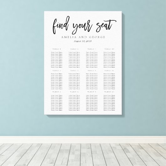 Pinselkalligraphie Sitzdiagramm Wrapper Canvas Leinwanddruck (Insitu (Holzboden))