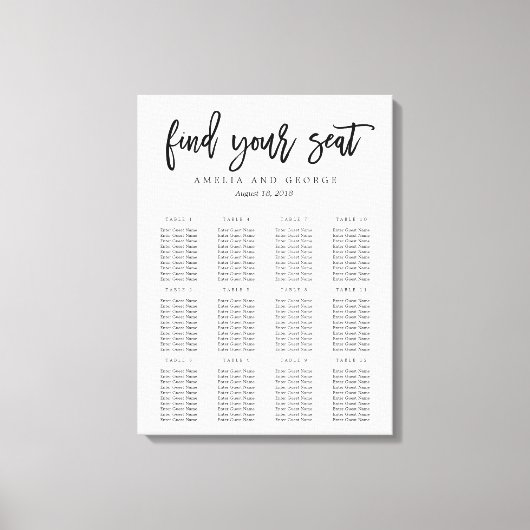 Pinselkalligraphie Sitzdiagramm Wrapper Canvas Leinwanddruck (Vorderseite)