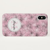 Pinselkirsche lilly floral pink iPhone Case (Rückseite (Horizontal))