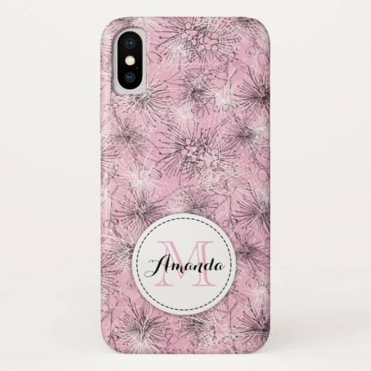 Pinselkirsche lilly floral pink iPhone Case (Rückseite)