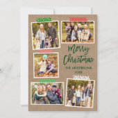 Pinselkriptorbänder Merry Christmas Kraft Feiertagskarte (Vorderseite)